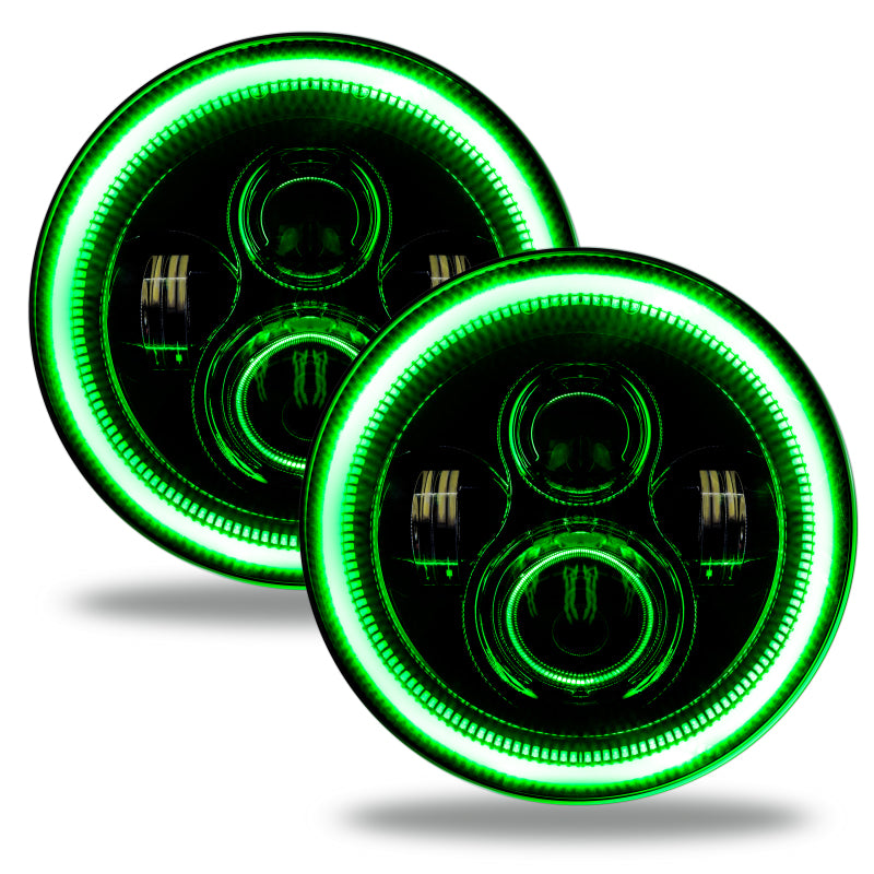 ORACLE Lighting Oracle 7in High Powered LED Headlights - Black Bezel - Green