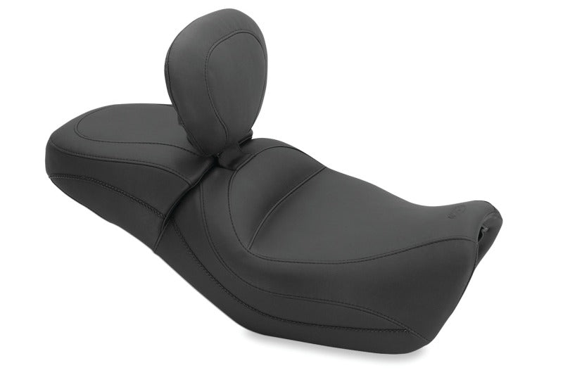 Mustang Motorcycle Mustang 15-21 Harley Street Standard Touring 1PC Seat w/Driver Backrest - Black