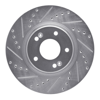 R1 Concepts R1 15-25 Hyundai Kona EV Front Left Drilled & Slotted Silver Brake Rotor