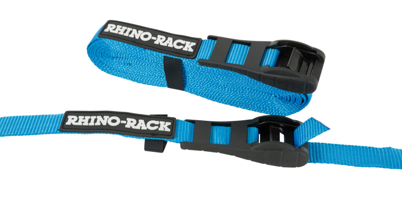 Rhino-Rack Rapid Tie Down Straps w/Buckle Protector - 3.5m/11.5ft - Pair - Black