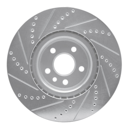 R1 Concepts R1 07-16 Volvo S60 Front Right Drilled & Slotted Silver Brake Rotor