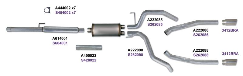 Diamond Eye Performance Diamond Eye KIT 3in Catback DUAL SS: DODGE 1500 2009-12 HEMI
