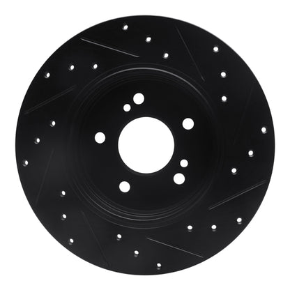 R1 Concepts R1 96-98 Mercedes-Benz SL320 Rear Left Drilled & Slotted Black Brake Rotor