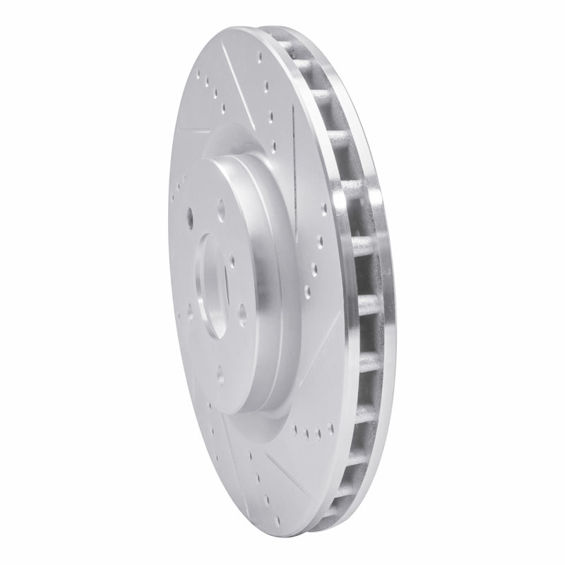 R1 Concepts R1 03-08 Infiniti G35 Front Right Drilled & Slotted Silver Brake Rotor