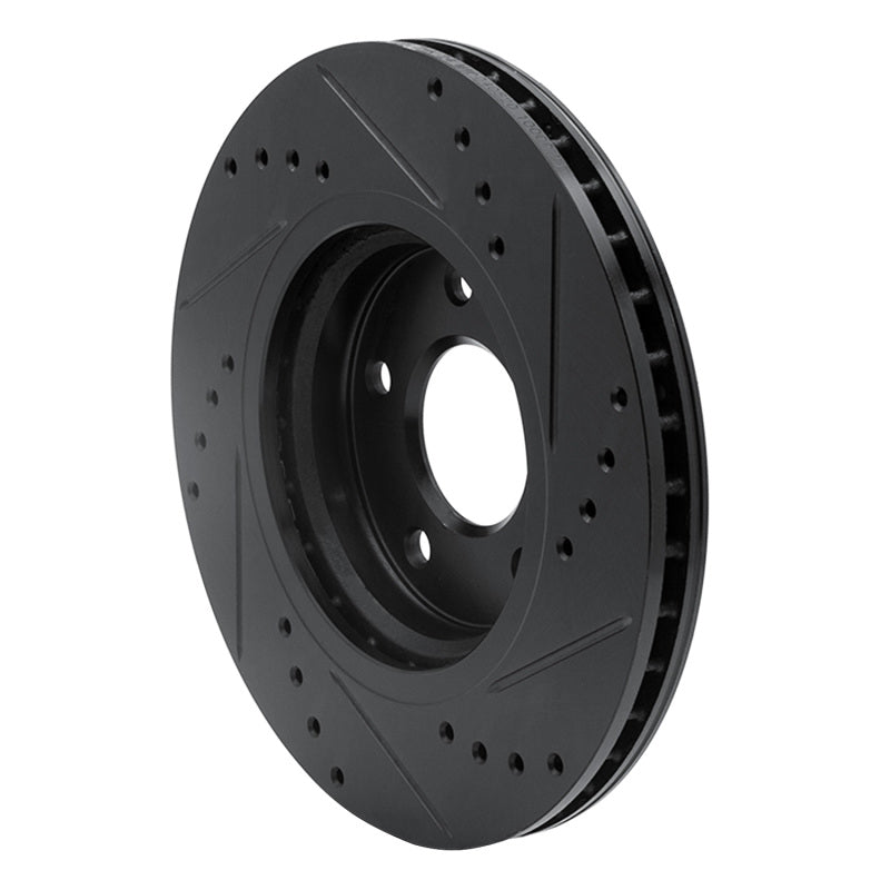 R1 Concepts R1 14-23 Nissan X-Trail (Mexico) Front Left Drilled & Slotted Black Brake Rotor