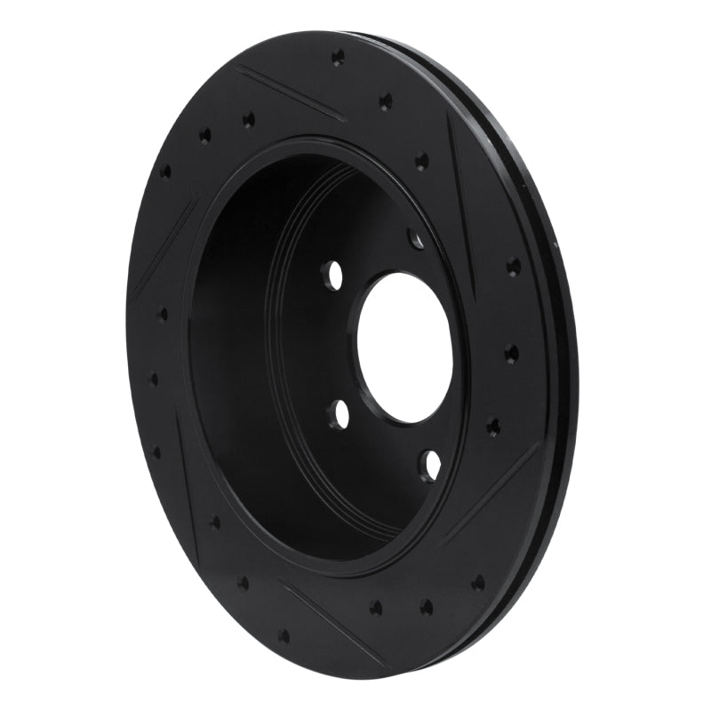 R1 Concepts R1 03-11 Ford Crown Victoria Rear Left Drilled & Slotted Black Brake Rotor