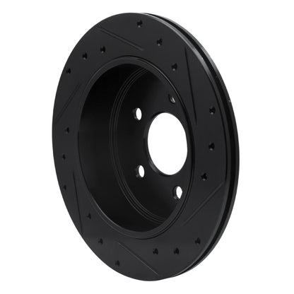 R1 Concepts R1 03-11 Ford Crown Victoria Rear Left Drilled & Slotted Black Brake Rotor
