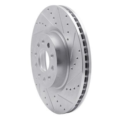 R1 Concepts R1 14-25 Cadillac CT5 Front Right Drilled & Slotted Silver Brake Rotor