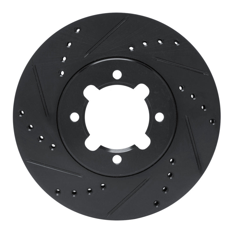 R1 Concepts R1 83-84 Toyota Cressida Front Left Drilled & Slotted Black Brake Rotor