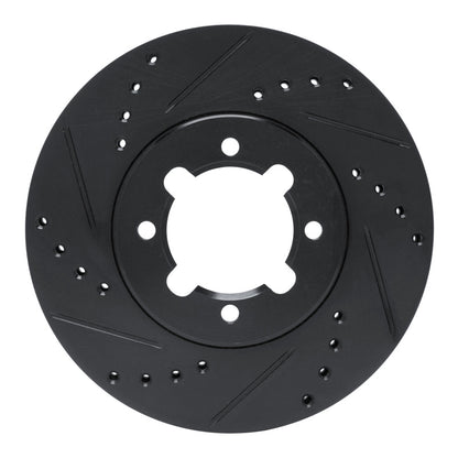 R1 Concepts R1 83-84 Toyota Cressida Front Left Drilled & Slotted Black Brake Rotor