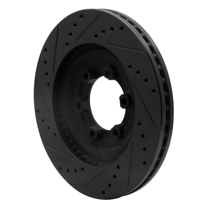 R1 Concepts R1 12-18 Chevrolet Colorado Front Right Drilled & Slotted Black Brake Rotor