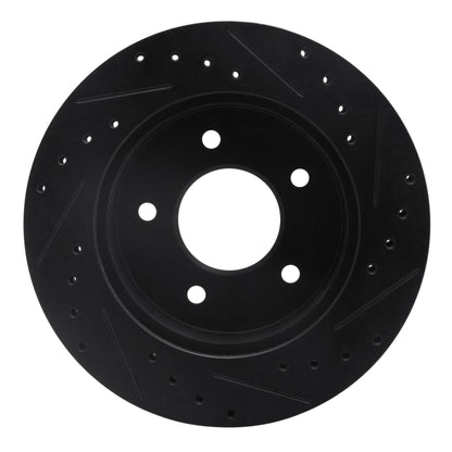 R1 Concepts R1 90-02 Chevrolet ASTRO Front Left Drilled & Slotted Black Brake Rotor