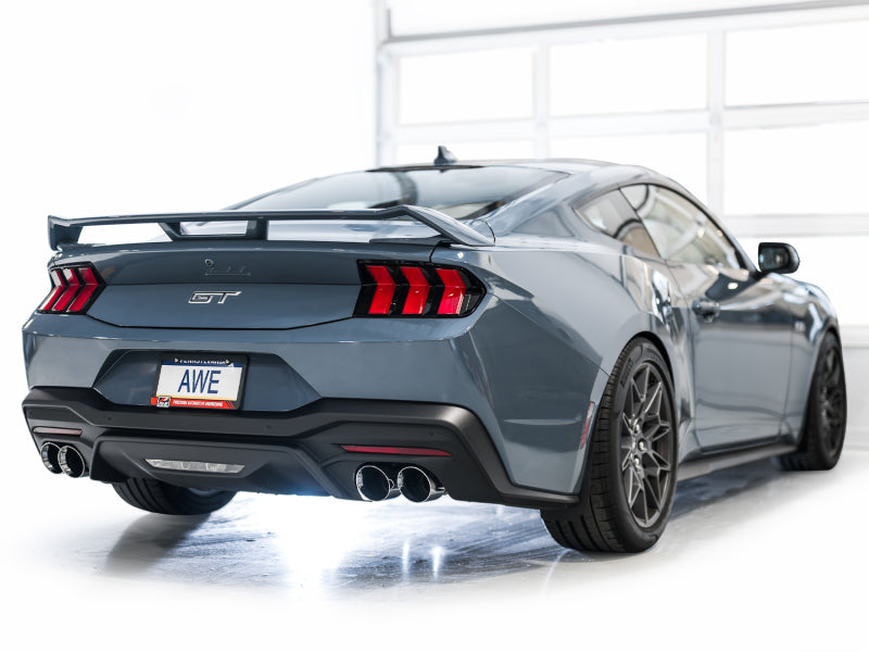 AWE Tuning AWE 2024 Ford Mustang GT Fastback S650 RWD Track Edition Cat-Back Exhaust w/ Quad Chrome Silver Tips