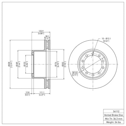 DFC 88-98 Ford F-59 Commercial Stripped Chassis Front/Rear Brake Rotor