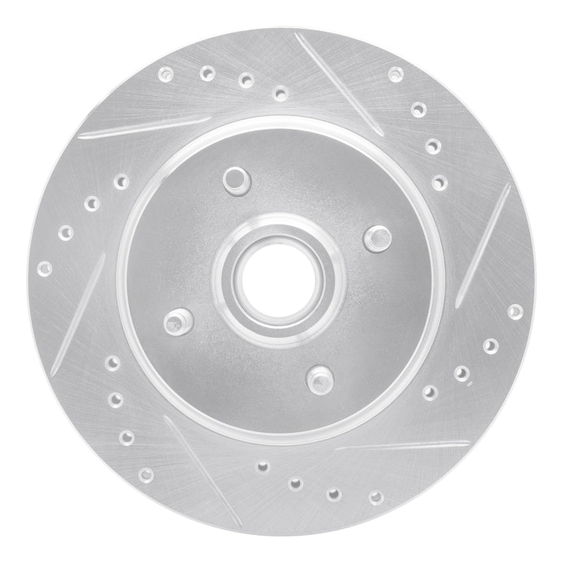 R1 Concepts R1 93-93 Ford Mustang Front Right Drilled & Slotted Silver Brake Rotor