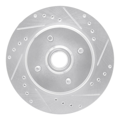 R1 Concepts R1 93-93 Ford Mustang Front Right Drilled & Slotted Silver Brake Rotor