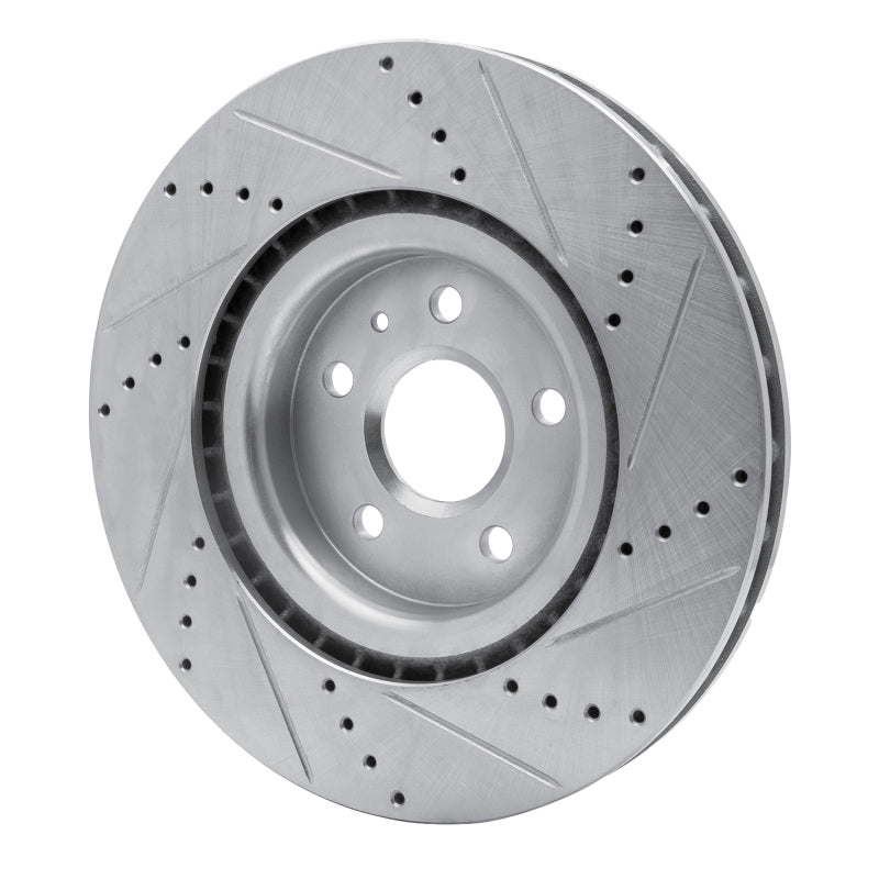 R1 Concepts R1 09-17 Buick Regal Front Left Drilled & Slotted Silver Brake Rotor