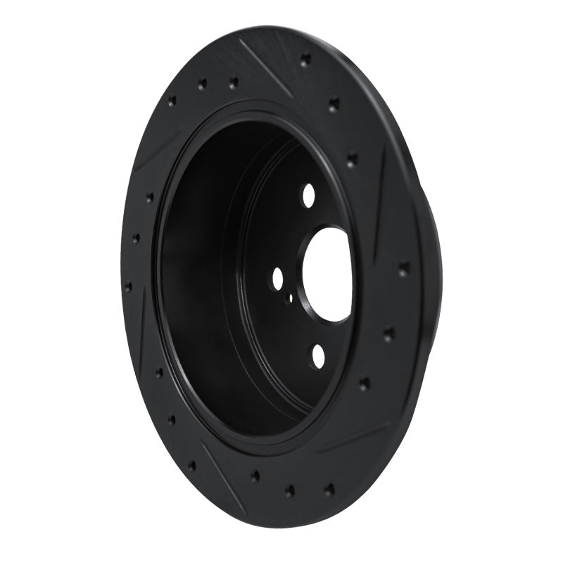 R1 Concepts R1 86-93 Lexus ES250 Rear Left Drilled & Slotted Black Brake Rotor