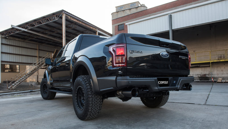 CORSA Performance Corsa 2017-2020 Ford F-150 Raptor 3.5L Sport Cat-Back Dual Rear Exit w/ 5in Gunmetal Tip