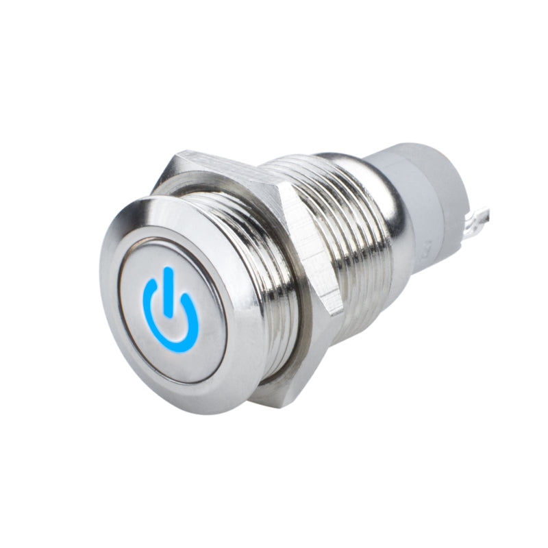 ORACLE Lighting Oracle Pre-Wired Power Symbol Momentary Flush Mount LED Switch - Blue