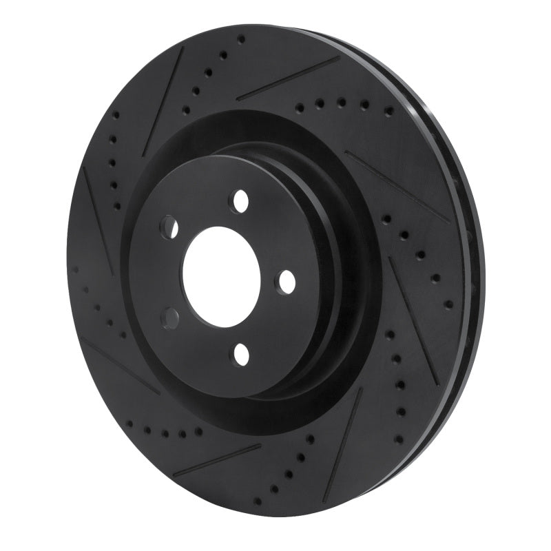 R1 Concepts R1 05-23 Chrysler 300 Front Left Drilled & Slotted Black Brake Rotor