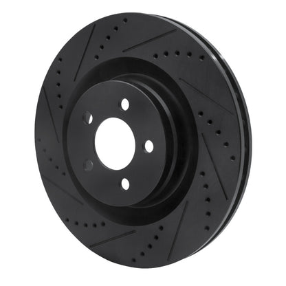 R1 Concepts R1 05-23 Chrysler 300 Front Left Drilled & Slotted Black Brake Rotor