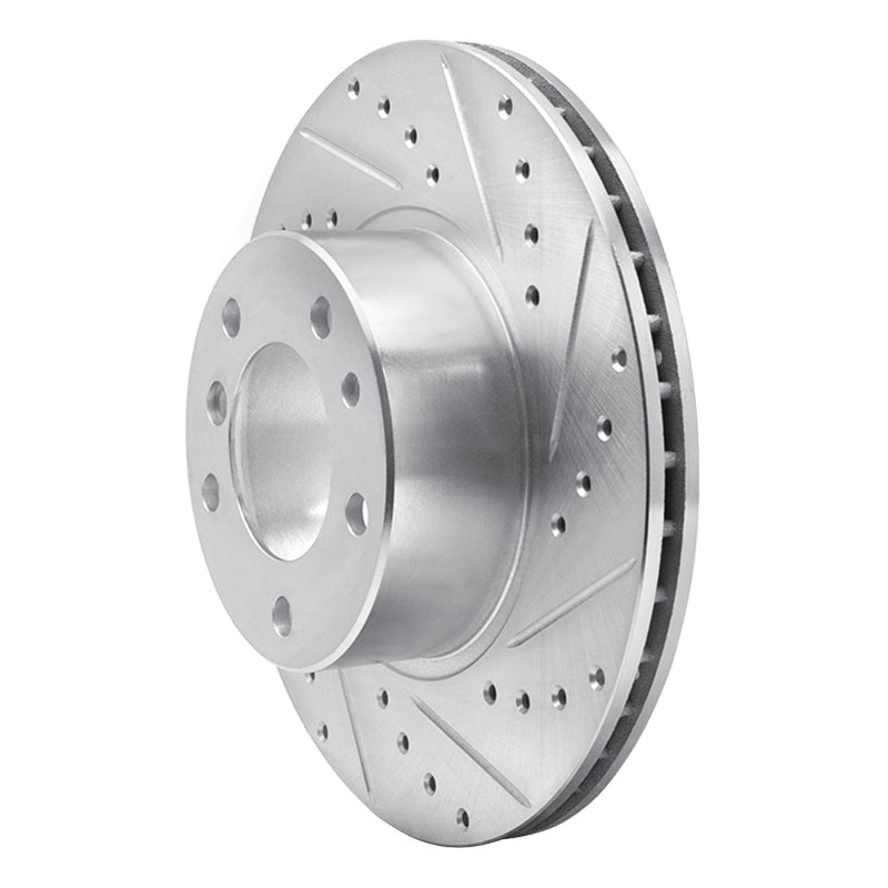 R1 Concepts R1 89-95 BMW 530I Front Right Drilled & Slotted Silver Brake Rotor