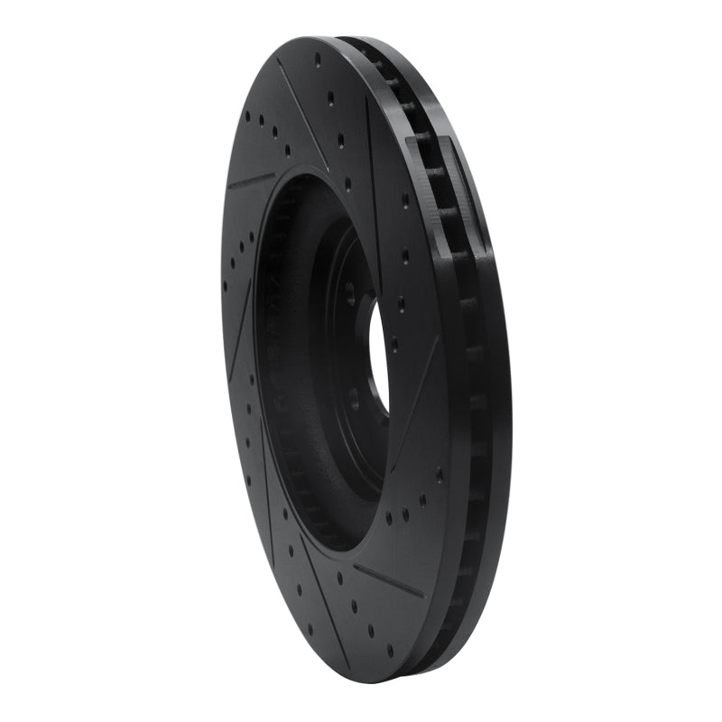 R1 Concepts R1 06-21 Jaguar F-Type Front Left Drilled & Slotted Black Brake Rotor