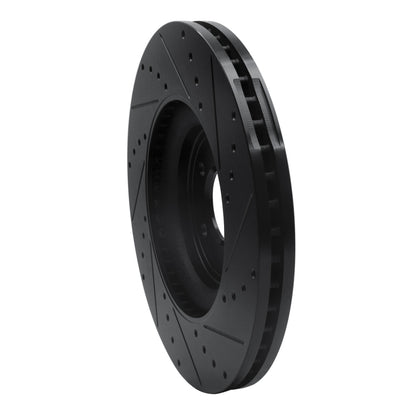 R1 Concepts R1 06-21 Jaguar F-Type Front Left Drilled & Slotted Black Brake Rotor