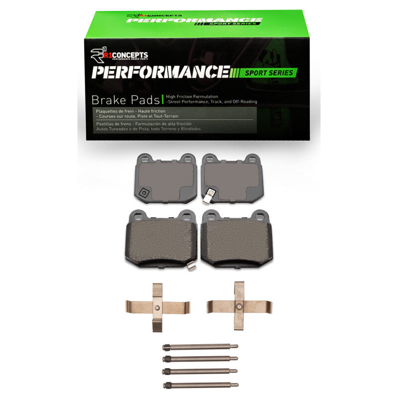 R1 Concepts R1 03-06 Mitsubishi Lancer Rear Performance Sport Pads & Hardware Kit