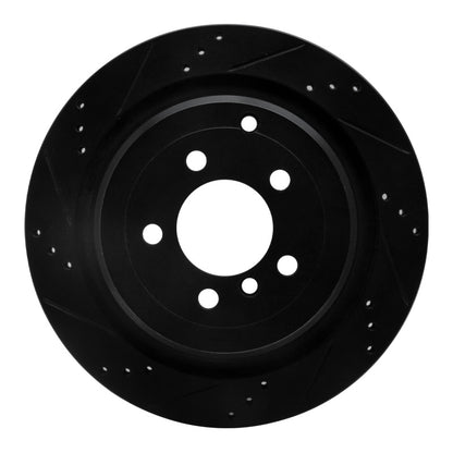 R1 Concepts R1 06-12 Land Rover Range Rover Rear Left Drilled & Slotted Black Brake Rotor