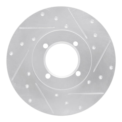 R1 Concepts R1 80-83 Nissan 200SX Front Right Drilled & Slotted Silver Brake Rotor