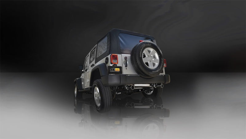 CORSA Performance Corsa 2007-2011 Jeep Wrangler 3.8L/12-14 Wrangler 3.6L Polished Sport Axle-Back Exhaust