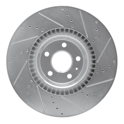 R1 Concepts R1 2012-2018 Audi A6 Quattro Front Left Drilled & Slotted Silver Brake Rotor