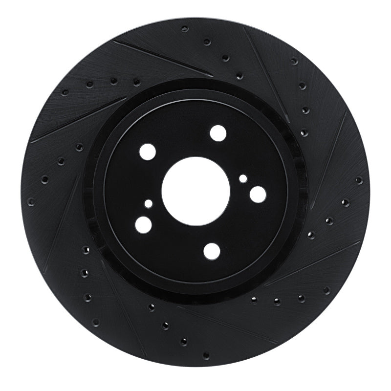 R1 Concepts R1 21-25 Toyota RAV4 Prime (Plug-in Hybrid) Front Right Drilled & Slotted Black Brake Rotor