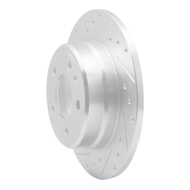 R1 Concepts R1 87-92 BMW 735I Rear Left Drilled & Slotted Silver Brake Rotor
