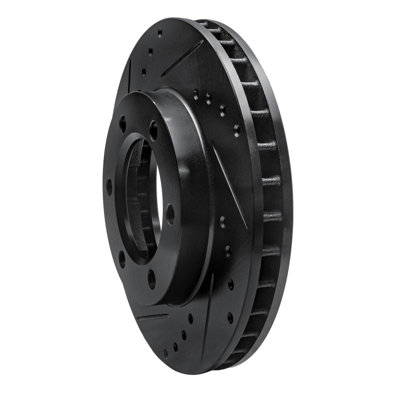 R1 Concepts R1 71-91 Chevrolet K10 Front Left Drilled & Slotted Black Brake Rotor