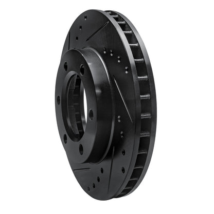 R1 Concepts R1 71-91 Chevrolet K10 Front Left Drilled & Slotted Black Brake Rotor