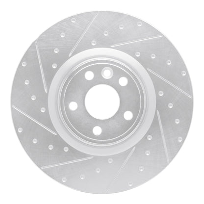 R1 Concepts R1 18-20 Jaguar E-Pace Front Left Drilled & Slotted Silver Brake Rotor