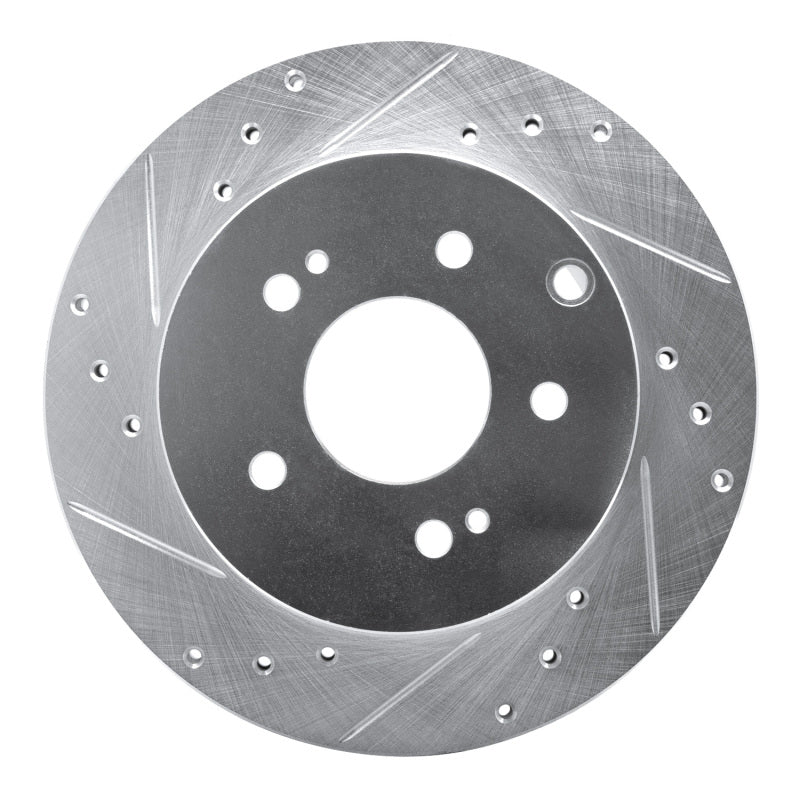 R1 Concepts R1 06-12 Mitsubishi Galant Rear Left Drilled & Slotted Silver Brake Rotor