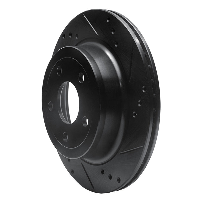 R1 Concepts R1 08-10 Chevrolet Cobalt Rear Right Drilled & Slotted Black Brake Rotor