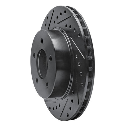 R1 Concepts R1 87-90 Dodge Dakota 4WD Front Left Drilled & Slotted Black Brake Rotor