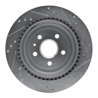 R1 Concepts R1 08-14 Cadillac CTS Rear Left Drilled & Slotted Silver Brake Rotor
