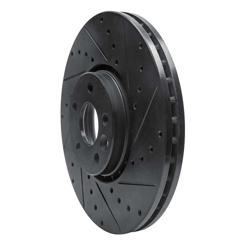 R1 Concepts R1 10-16 Volvo XC60 Front Right Drilled & Slotted Black Brake Rotor