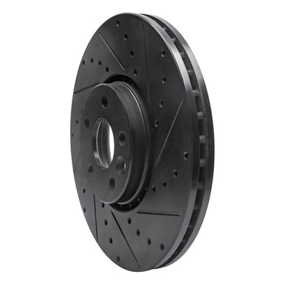 R1 Concepts R1 10-16 Volvo XC60 Front Right Drilled & Slotted Black Brake Rotor