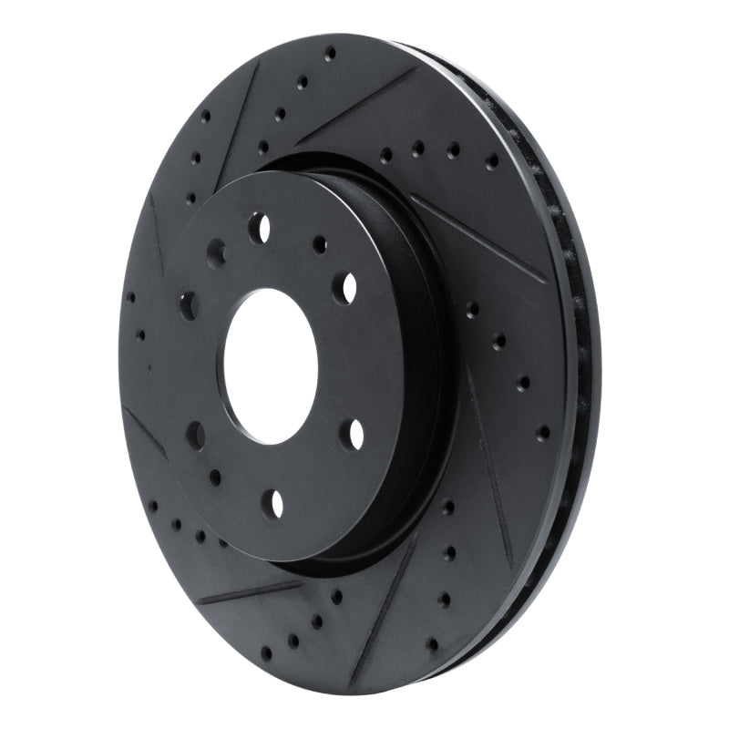 R1 Concepts R1 23-25 Chevrolet Colorado Front Left Drilled & Slotted Black Brake Rotor