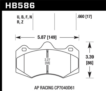 Hawk Performance Hawk AP Racing CP7040 Performance Ceramic Street Brake Pads