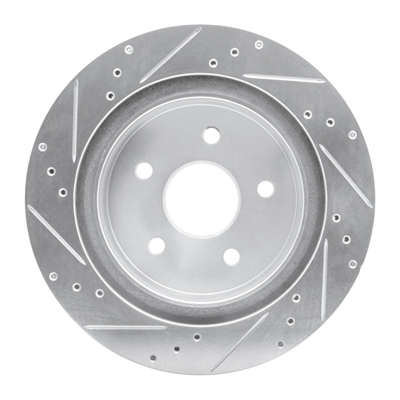 R1 Concepts R1 04-06 Dodge Ram 1500 Pickup Rear Left Drilled & Slotted Silver Brake Rotor