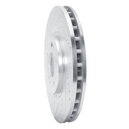 R1 Concepts R1 03-06 Mitsubishi Lancer Front Left Drilled & Slotted Silver Brake Rotor