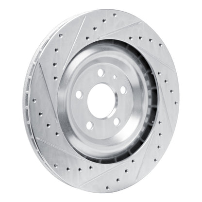 R1 Concepts R1 15-18 Porsche Macan Rear Left Drilled & Slotted Silver Brake Rotor